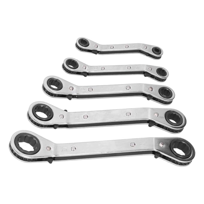 5 Stuks Ratelsleutel Dubbelzijdig Chroom Vanadium Staal Multifunctionele Ratelsleutelset white