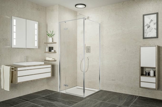 Ben meteora Douchecabine - Linksdraaiend - 90x90x200 cm - Veiligheidsglas - Chroom - Douchewand