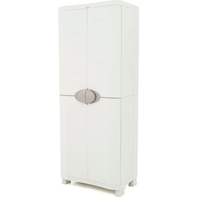 Kunststof opbergkast grijs 70x184cm met 4 inlegplanken