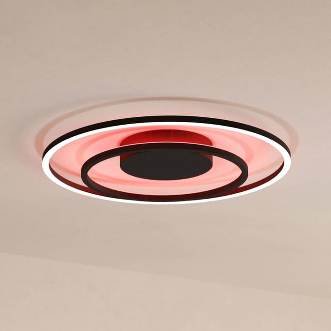 EGLO connect.z Calagrano-Z Plafondlamp - Ø 45 cm - Zwart|Wit - Instelbaar RGB & wit licht - Dimbaar - Zigbee