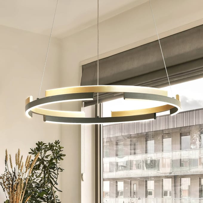FISCHER & HONSEL Circly LED hanglamp, metaal, afstandsbediening, CCT, dimbaar