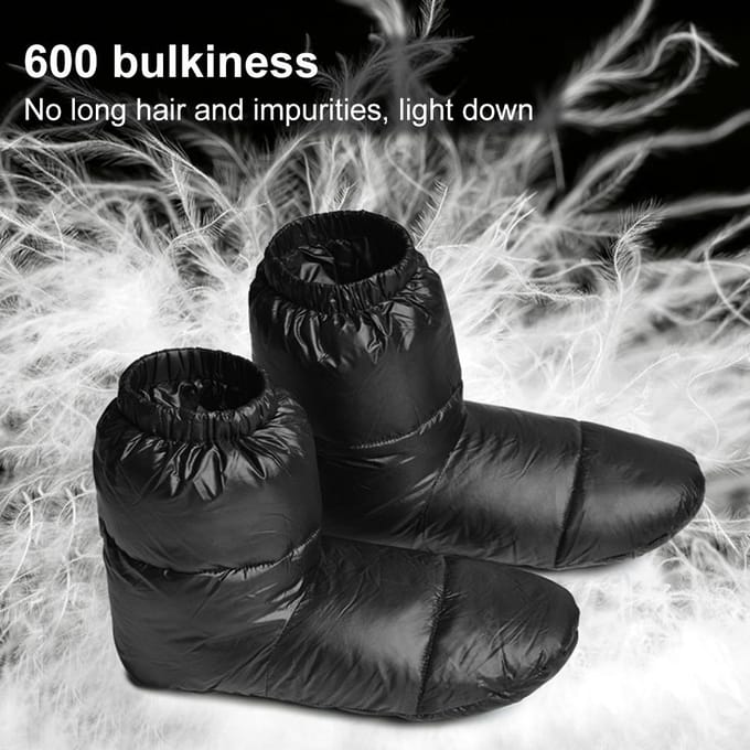 Winter Dons Hoge Sokken Waterdichte Eendendons Booties Trekkoord Sluiting Dons Gevulde Voetbedekking black