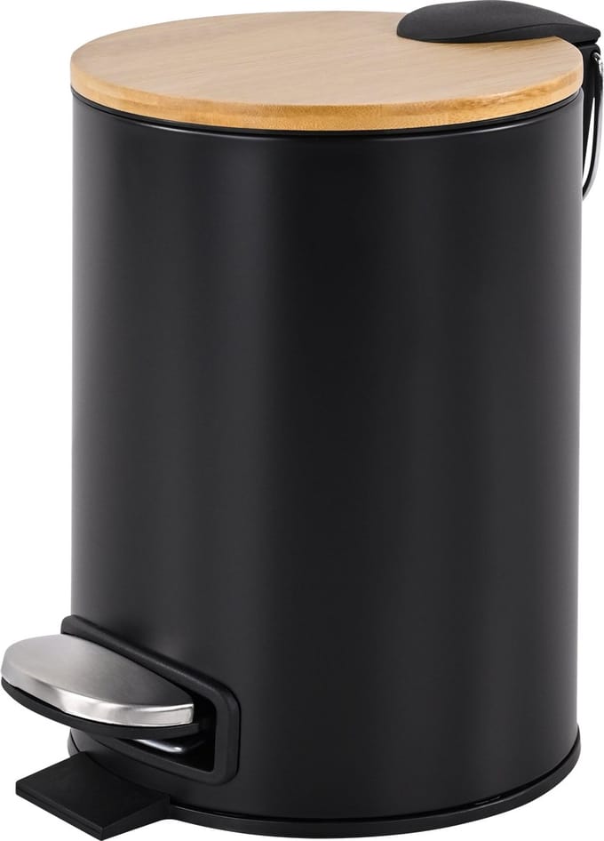 Teesa - Badkamer Prullenbak - 3L - RVS - Zwart