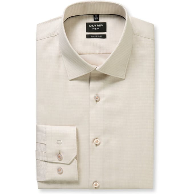 OLYMP No. Six Overhemd, Super Slim, Kent, Beige