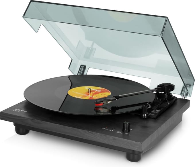 Lenco LS-10BK - Record Player with built-in speakers - Black - Platenspeler Zwart