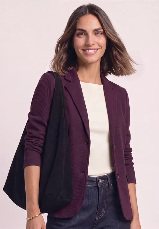 Eenvoudige blazer met structuur