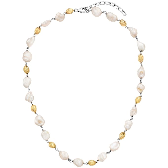 Julie Julsen Collier 925/- Sterling Silber vergoldet Süßwasserperlen