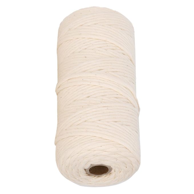 100m Katoenen Touw 3mm Enkelvoudig Katoen Macramé Garen Koord voor DIY Knutselen wit