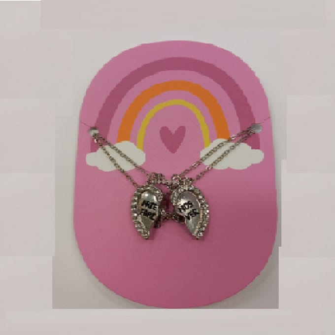 BFF ketting zilverkleur hart