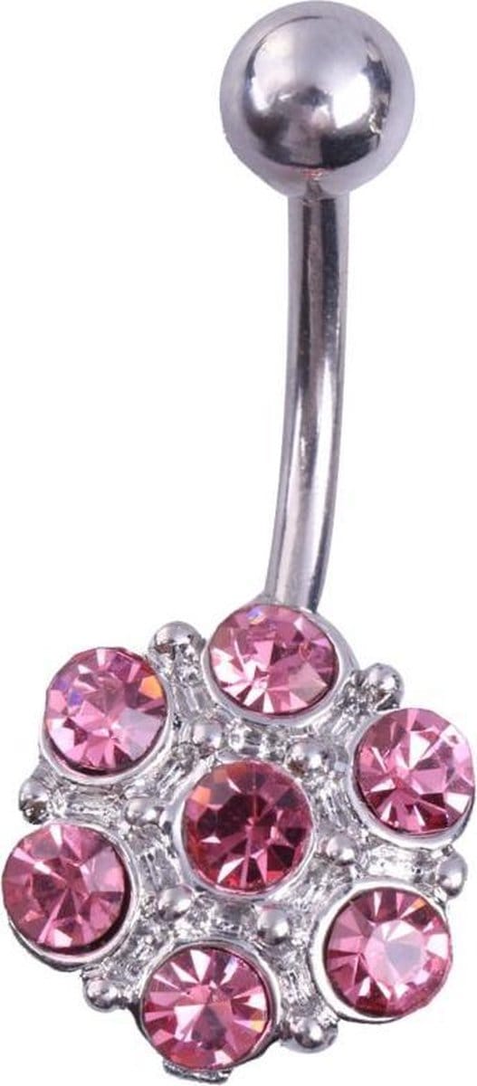 Fako Bijoux® - Navelpiercing - Bloem - Roze