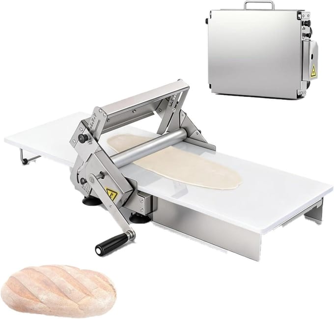 Opvouwbare Deegroller - Deegmachine Tafelmodel - Bakken Thuis - 11 Dikte-instellingen - 90x40cm - Zilver