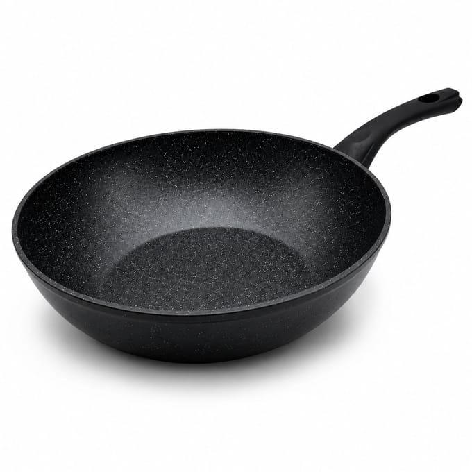 Wokpan - Ø 28 cm - Graniet Steen - Geschikt voor alle warmtebronnen
