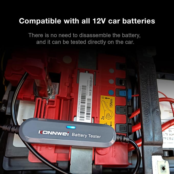 KONNWEI BK100 6V 12V testeur de batterie de voiture BT testeur de charge de batterie testeur de résistance interne analyseur argenté