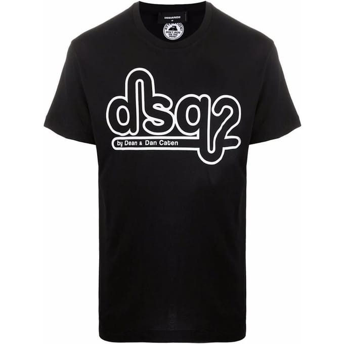 Dsquared2 Sigaret Fit Bubble DSQ2 Logo Zwart T-shirt