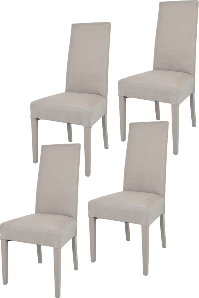 Tommychairs Chiara - Eetkamerstoelen - Set van 4 - Beige - Stof & Hout