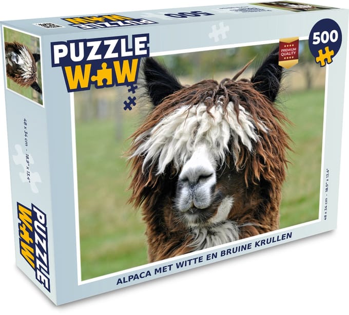 Puzzel Alpaca - Vacht - Bruin - Legpuzzel - Puzzel 500 stukjes