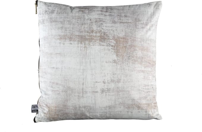 PTMD Ilse Vierkant Kussen - 45 x 10 x 45 cm - Velvet - Wit/goud