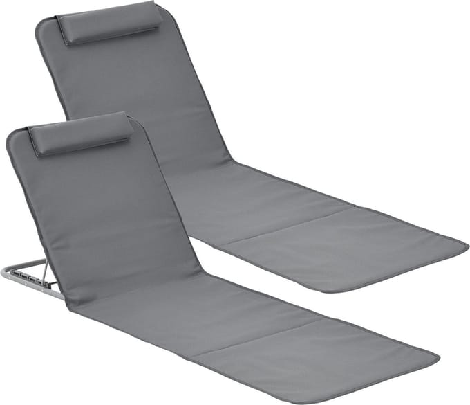 Strandmat Donostia met rugleuning set van 2 donkergrijs