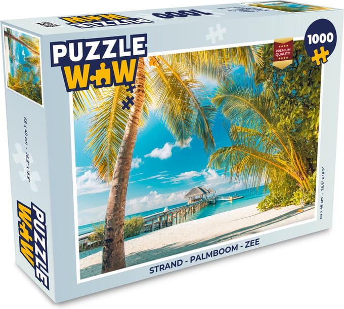 Puzzel Strand - Palmboom - Zee - Legpuzzel - Puzzel 1000 stukjes volwassenen