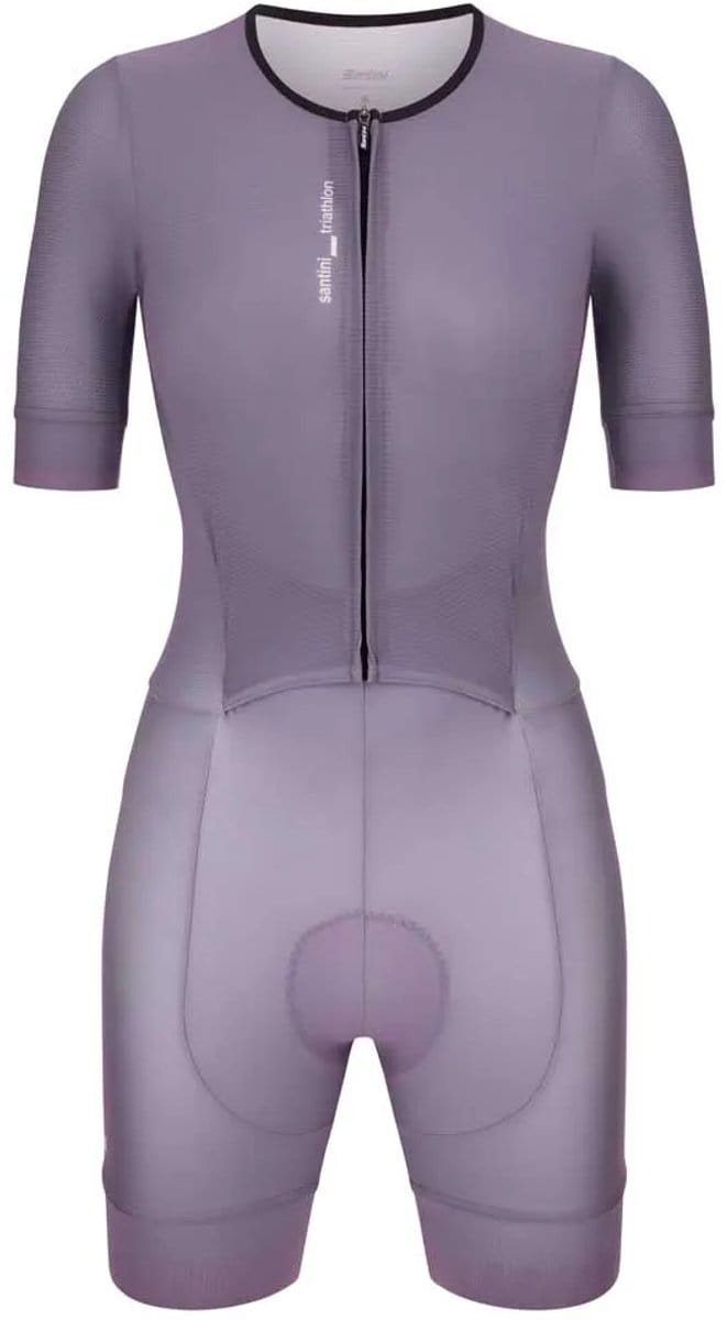 Santini Leaf Korte Mouw Triatlonpak Paars XL Vrouw