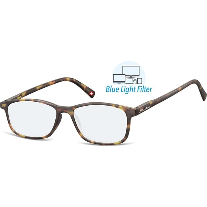 Montana Eyewear BLF51F leesbril - beeldschermbril +1.00 bruin tortoise - rechthoekig - incl. hardcase