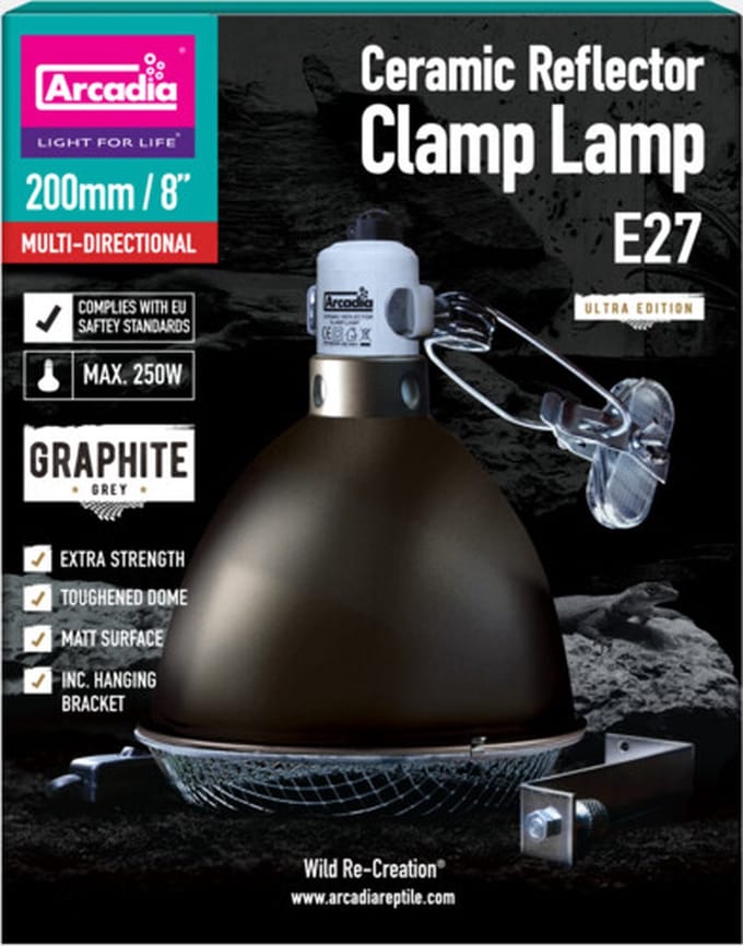 Arcadia Reflector met klem en keramische E27 fitting - Lampekap