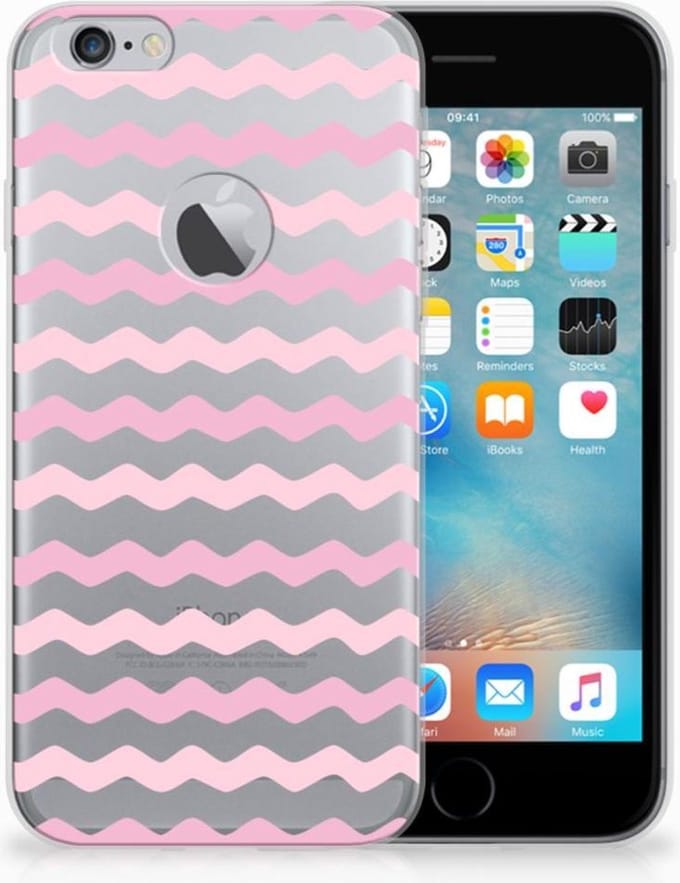 Back Cover voor Apple iPhone 6 Plus | 6s Plus TPU bumper Waves Roze