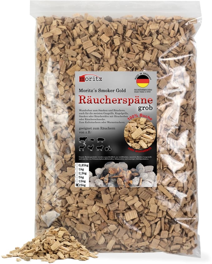 Rookspaanders beukenhout grof 6 tot 12 mm 25 kg