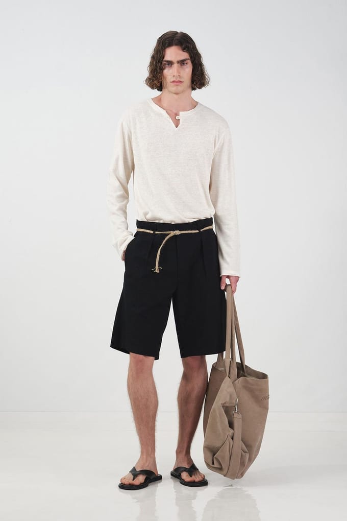 Middelhoge Relaxed Fit Riemloze Poplin Shorts