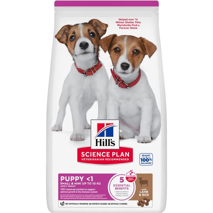 Voordeelpak: 3x 3kg Hill`s Science Plan Puppy Klein & Mini Lam & Rijst hondenvoer droog