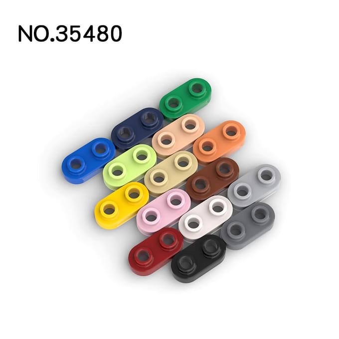 100 stuks 35480 Bouwstenen 1x2 Afgeronde Plaat met 2 Open Studs DIY Baksteen Onderdelen MOC Compatibel