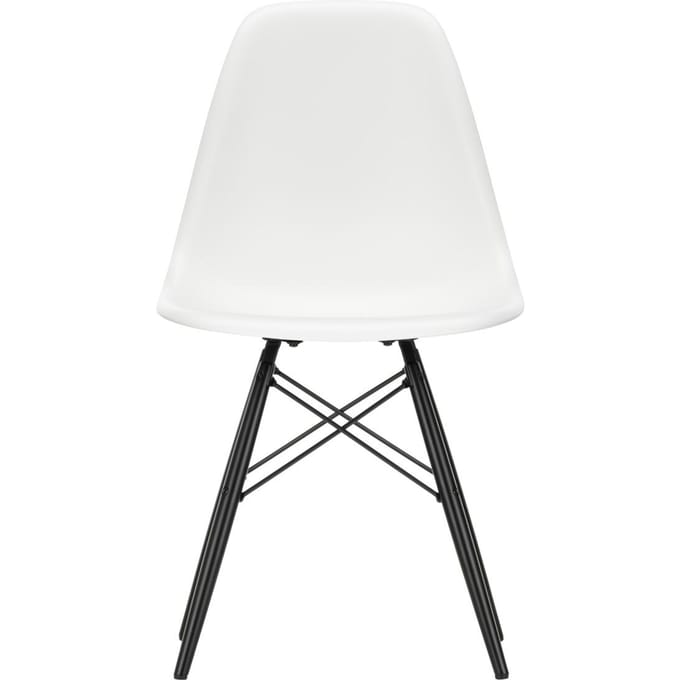 Vitra - DSW Eames Plastic Sidechair - wit - esdoorn zwart