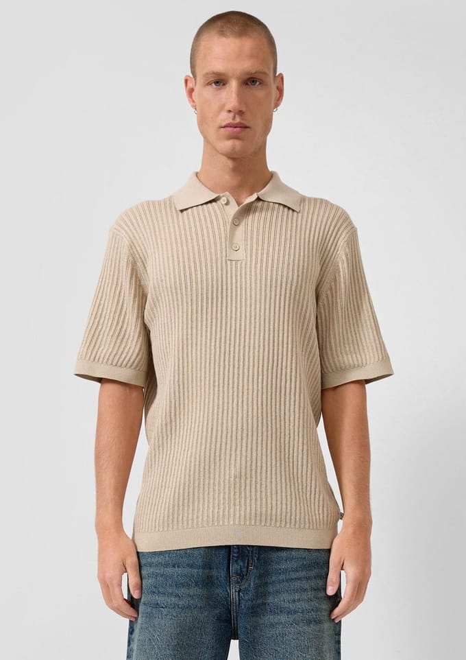 Poloshirt van linnenmix QS