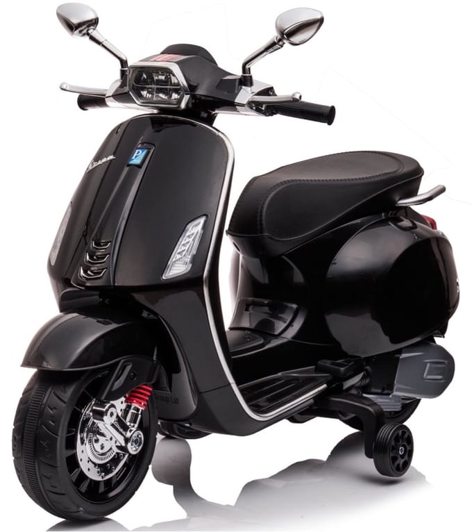 Vespa Sprint 6V Kinderscooter Zwart