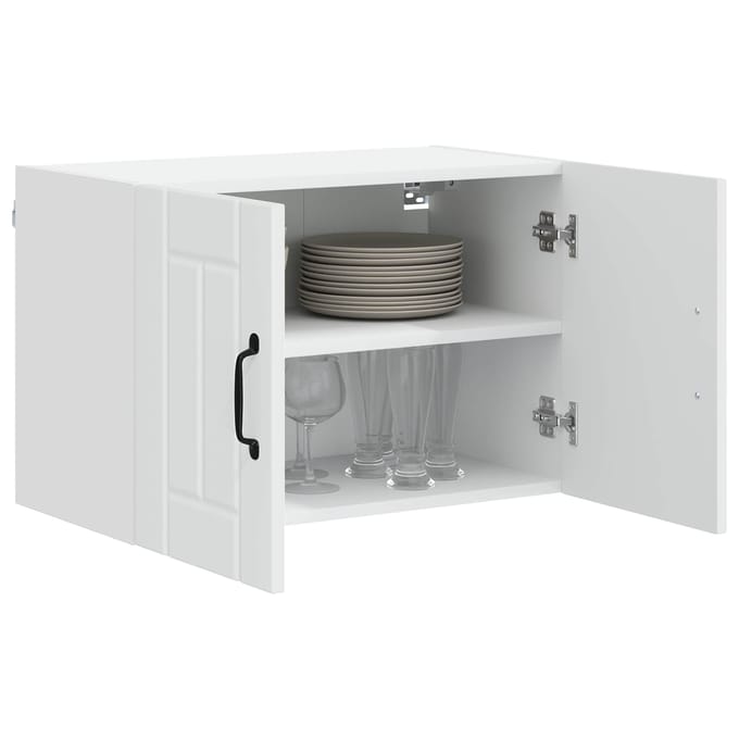 vidaXL Wandkast LUCCA 2 pcs Wit 60 x 31 x 40 cm Bewerkt hout