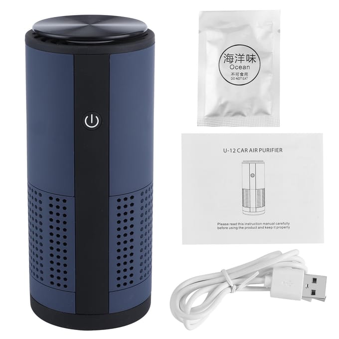 Draagbare Auto Luchtreiniger Negatieve Ionen Luchtverfrisser Formaldehyde Geur Geur Verwijderen USB black