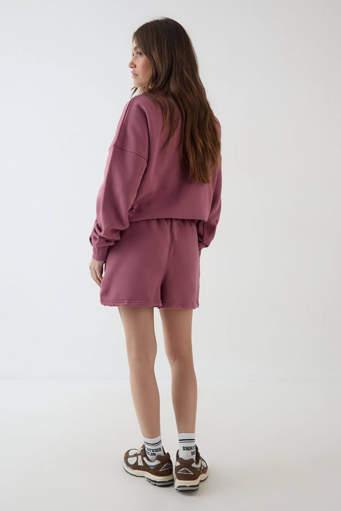Dames Dsgn Studio Applique Sweat Short | Rose | Maat: Small