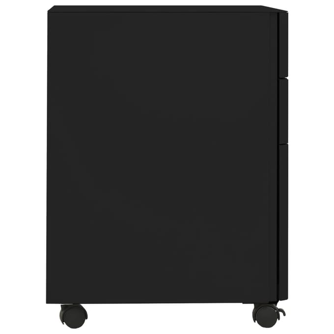 vidaXL - Ladeblok - verrijdbaar - 30x45x59 - cm - staal - zwart