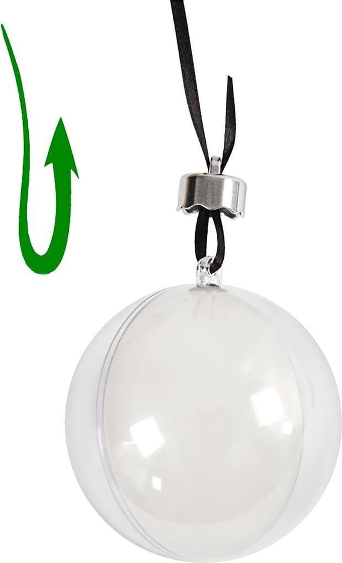 Deco ballen, d 6 cm, transparant, 8 stuk/ 1 doos
