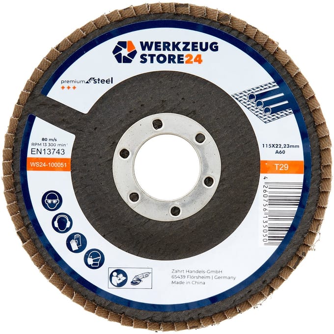 WS24 10x Lamellenschuurschijf 115 mm gebogen aluminiumoxide K 60 - WS24-100051
