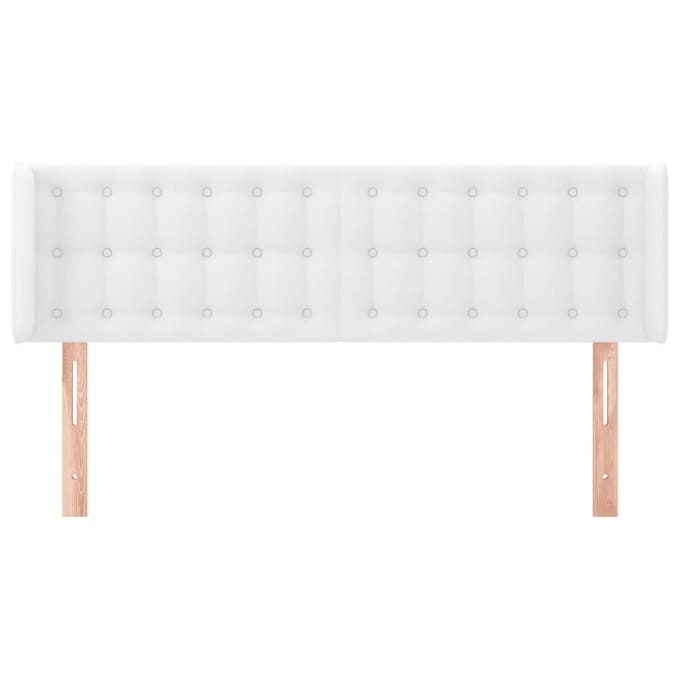 vidaXL - Hoofdbord - met - randen - 147x16x78/88 - cm - kunstleer - wit