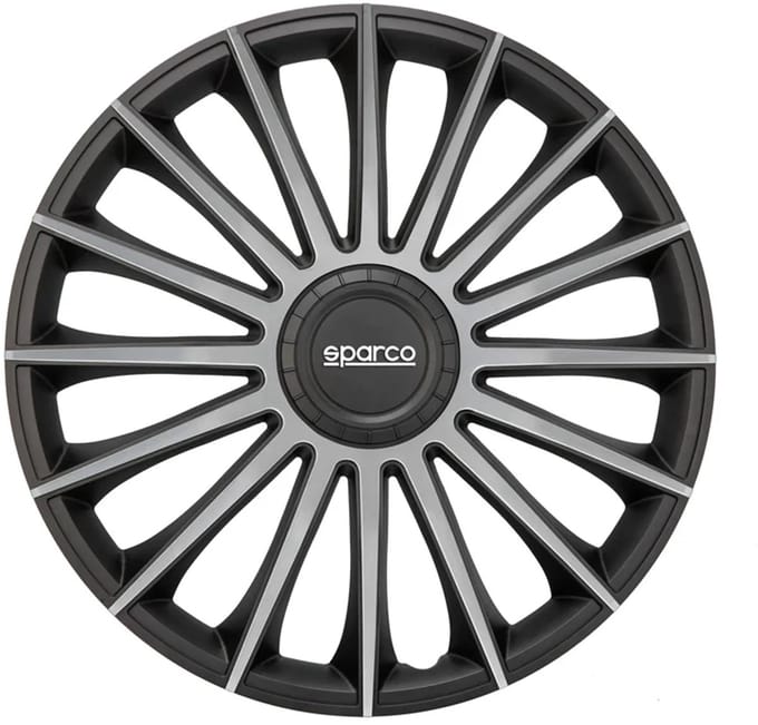 4-Delige Sparco Wieldoppenset Treviso 16-inch zwart/zilver