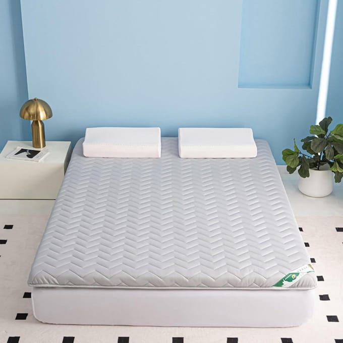 Futon Matras - Vloer Bed - Comfortabel Slapen - Opvouwbaar Ontwerp - 70x180cm - Grijs