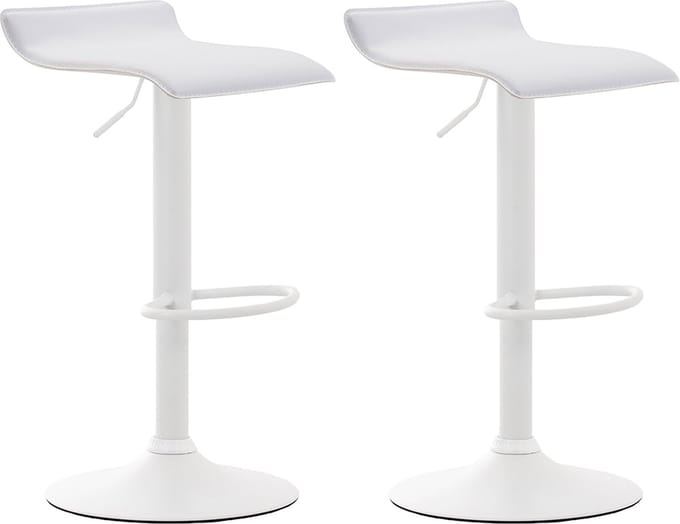 CLP Dyn V2 Set van 2 barkrukken - Kunstleer wit wit