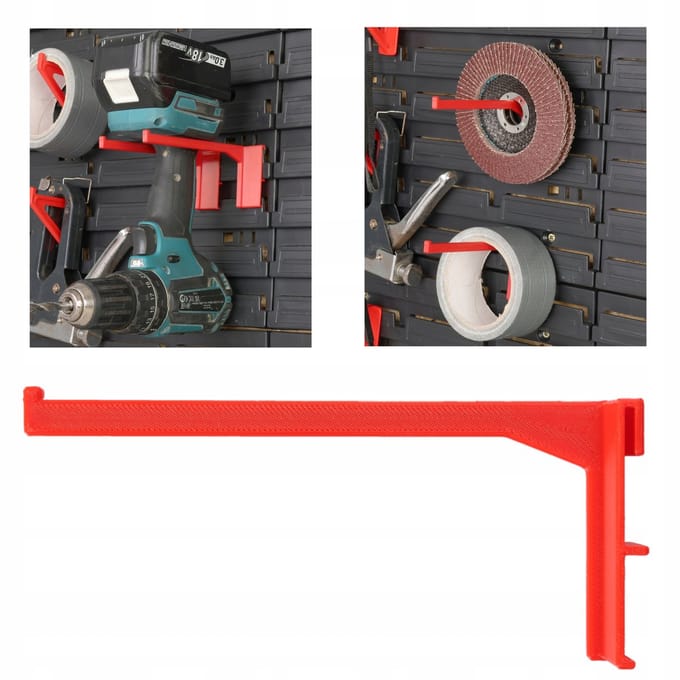 Botle Gereedschapshaak 12 cm voor Wandpanelen - Rood