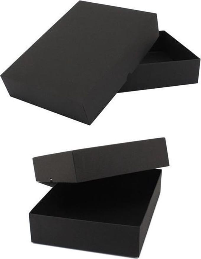 Geschenkdoos, cadeaudoos met deksel ZWART, 21x15x4,5cm (5 stuks)