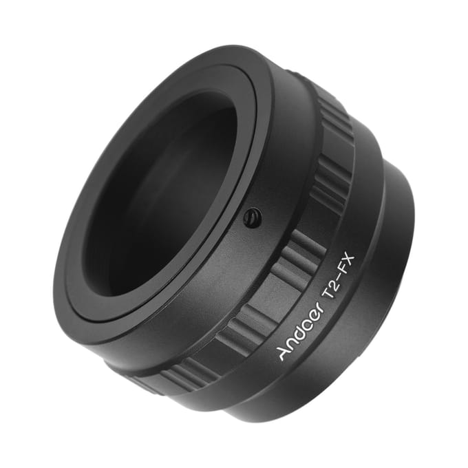 Andoer T2-FX Metalen Lens Mount Adapter Ring T/T2 Mount Lens Adapter Vervanging voor Fujifilm zwart