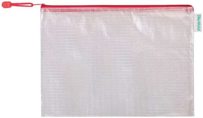Opbergtas tarifold met rits 330x240mm pvc rd | 8 stuks