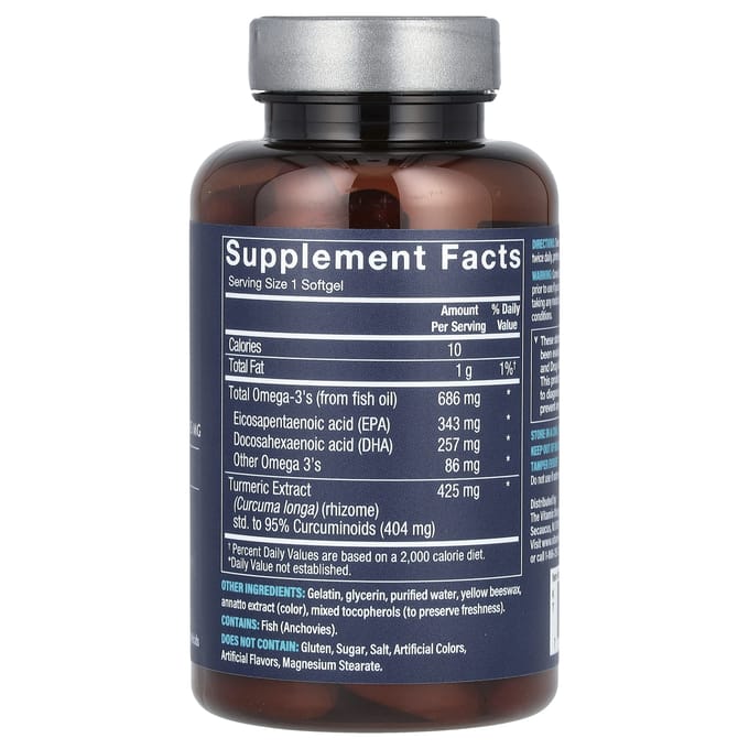Omega 3 met Kurkuma, 60 Softgels