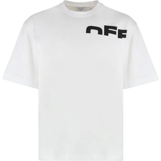 Off White Heren Shred Skater T-Shirt (Wit, Zwart)
